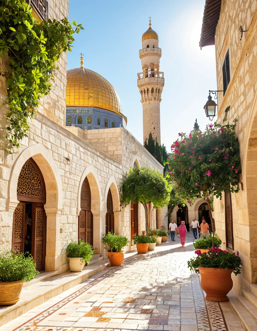 Restored old city streets with traditional architecture